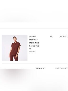 Figs Walnut Montex Mock Neck Scrub Top  and joggers (set)